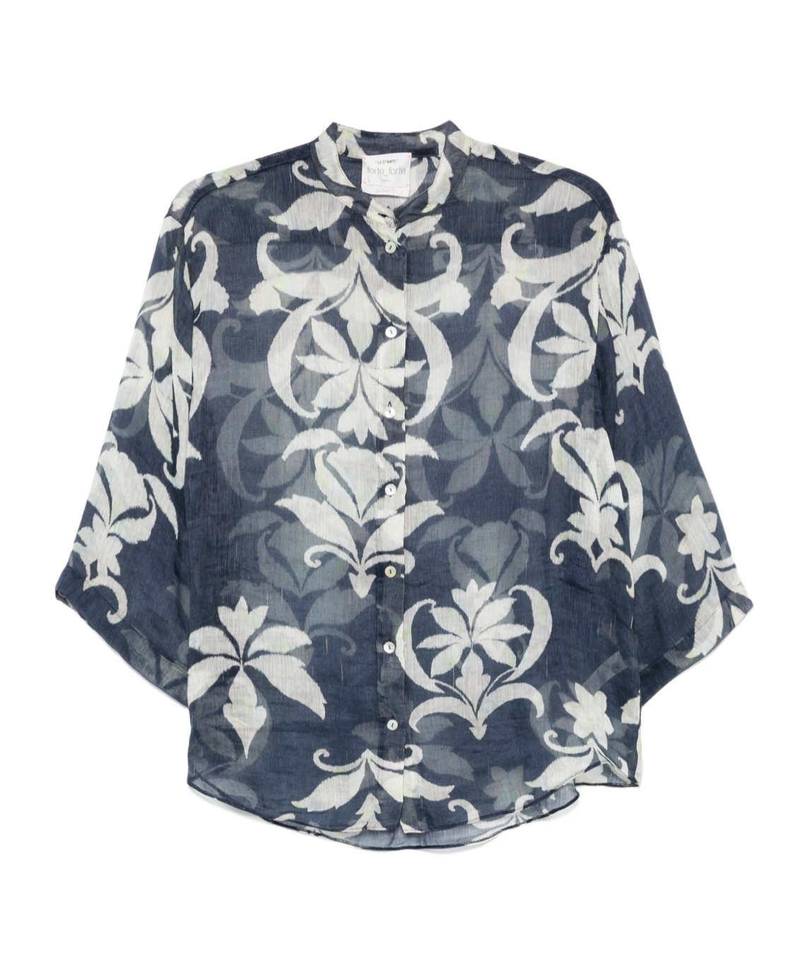 Shop Forte Forte Patterned Button-up Shirt In Blue