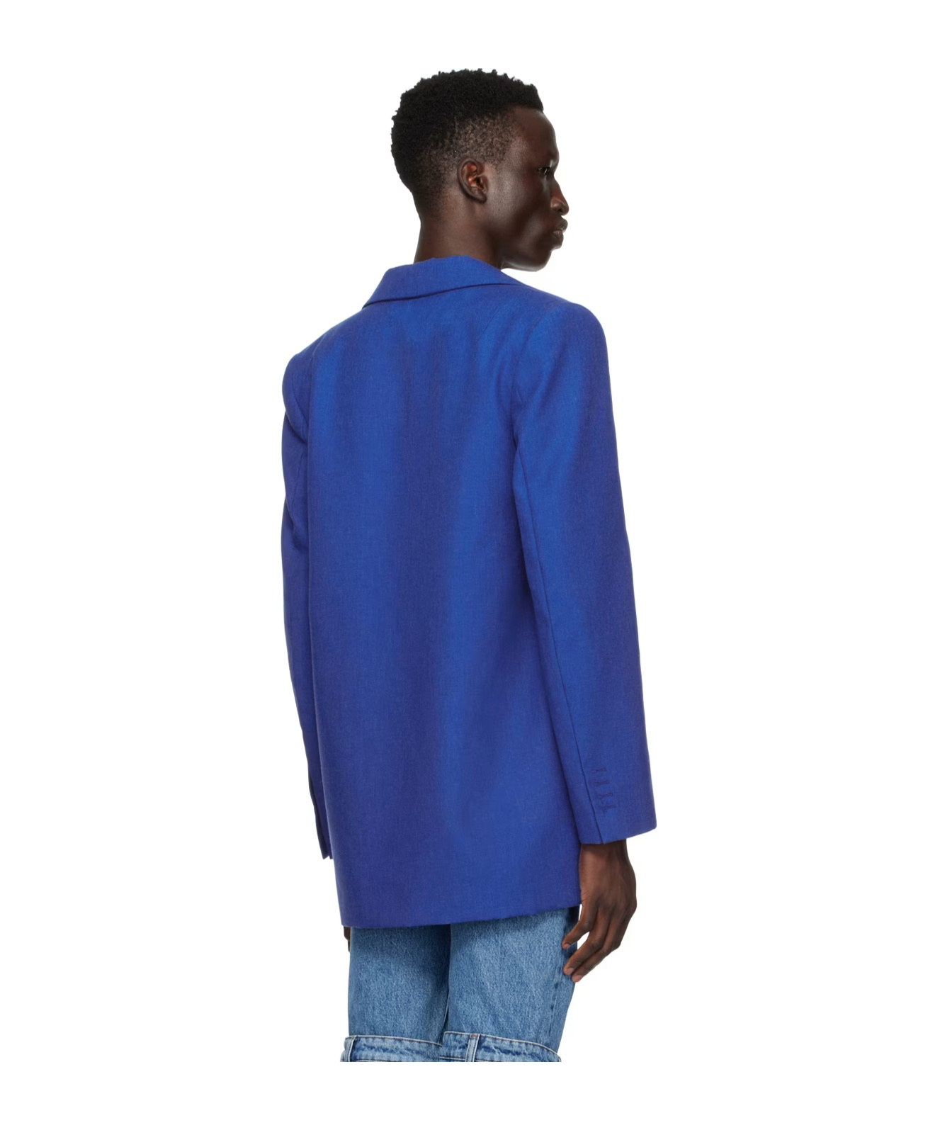 Coperni Deep V Long-sleeved Suit Coat In Blue