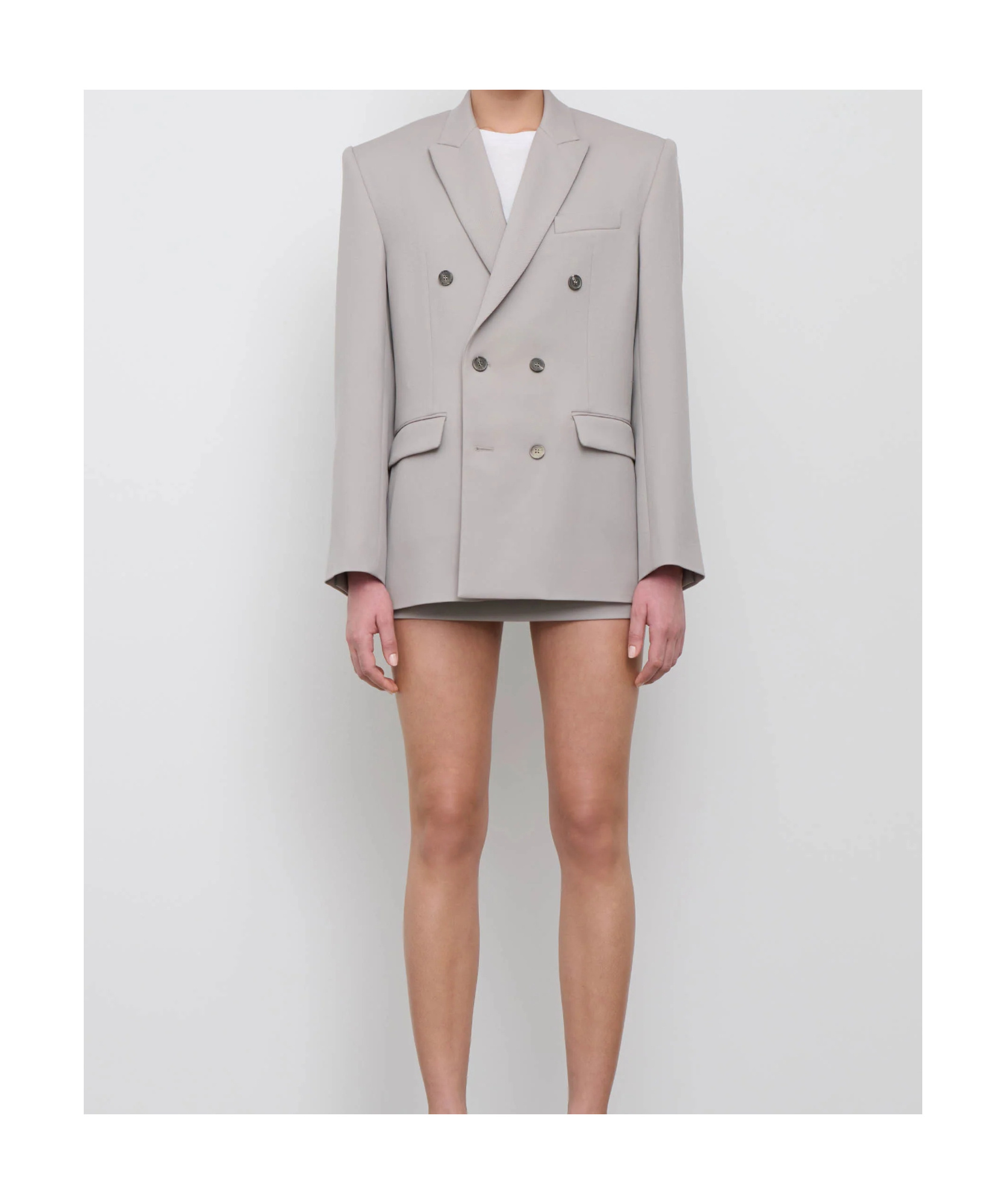 Wardrobe.nyc Double Breasted Blazer In Gray