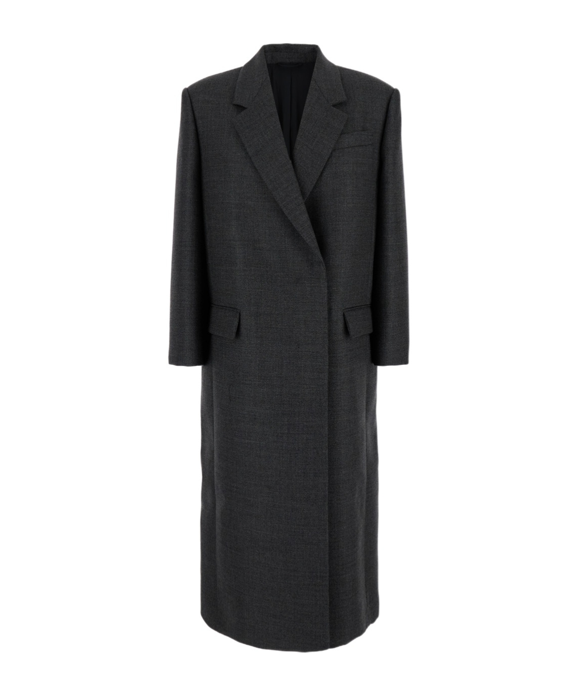 Brunello Cucinelli Grey Oversized Double-breasted Coat In Black