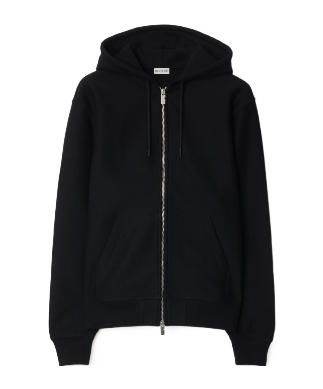 Burberry Thistle Logo Cotton Blend Zip Hoodie In Black