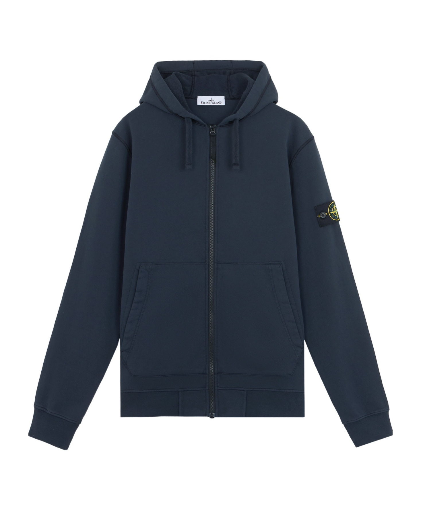 Stone Island Regular-fit Hooded Zip-up Sweatshirt With Pockets In Blue