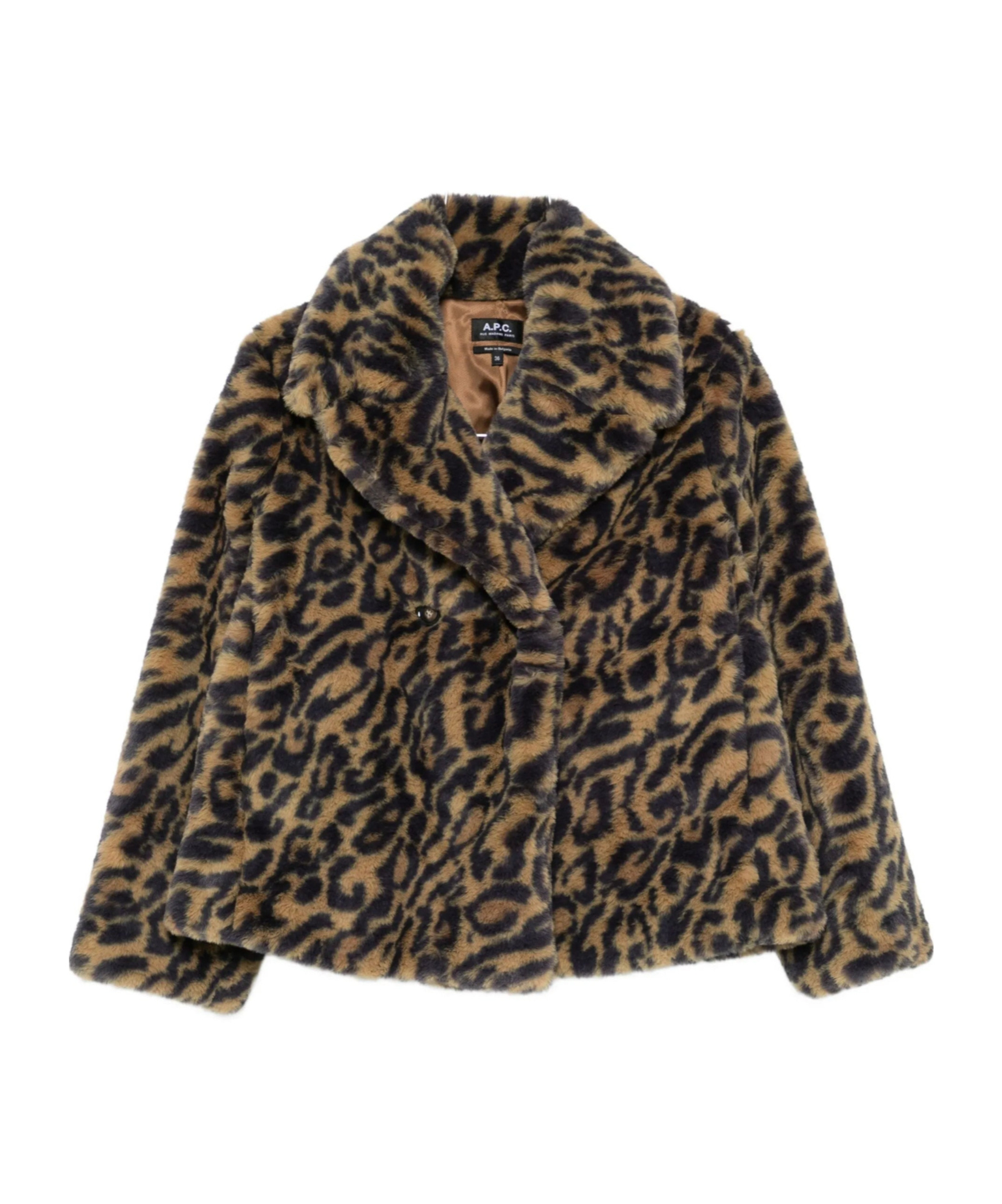 Apc A.p.c. Leopard-print Faux Fur Johanna Coat A.p.c In Black