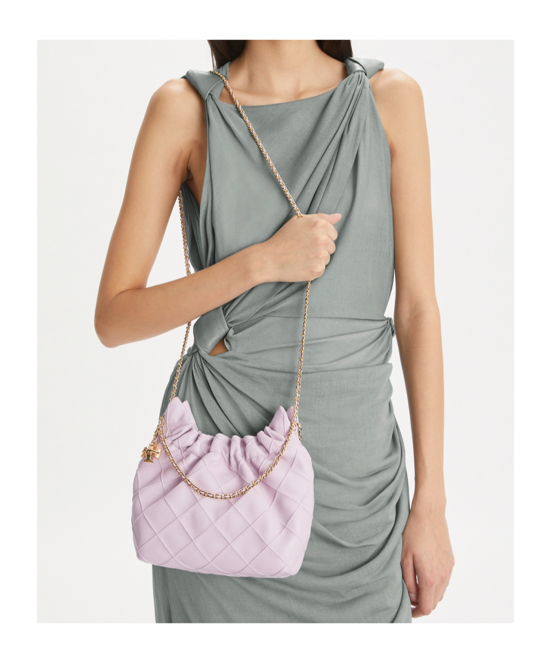Tory Burch Mini Fleming Soft Hobo Bag In Pink