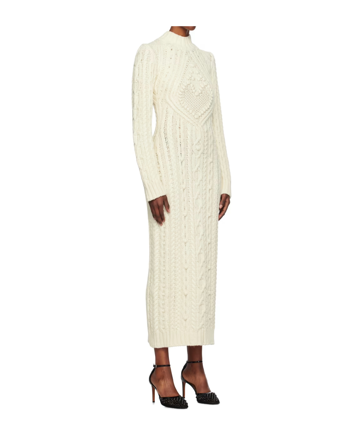 Jean Paul Gaultier Knitted Long-sleeved Dress In Neutral