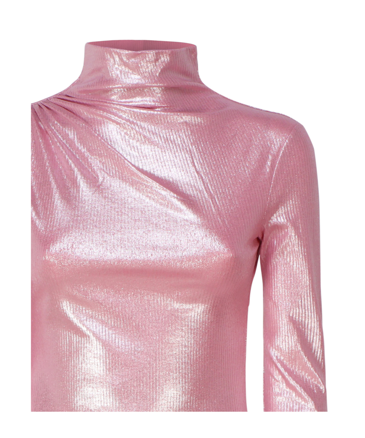 The Andamane High Neck Dress With Neckline In Pink