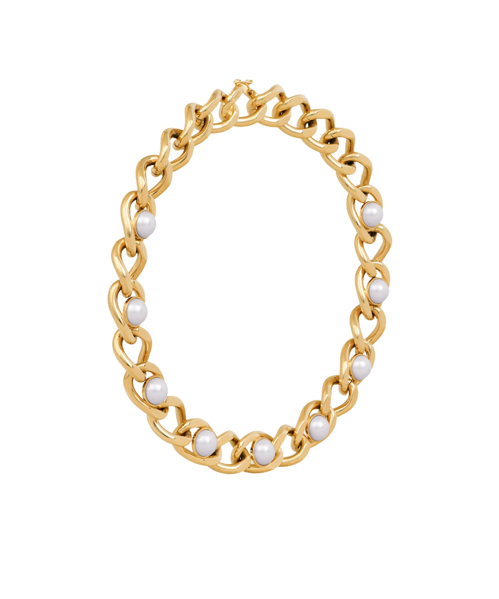 Celine Pearl Necklace In Yellow