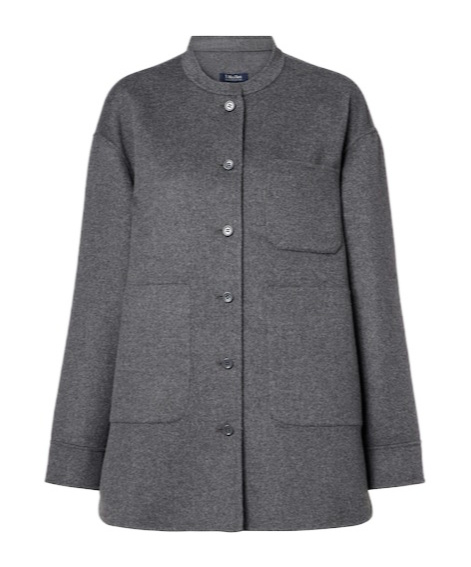 Max Mara Costanza Virgin Wool Jacket In Gray