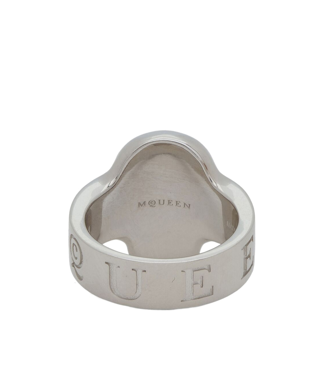 Alexander Mcqueen Skull Mcqueen Ring In Gray