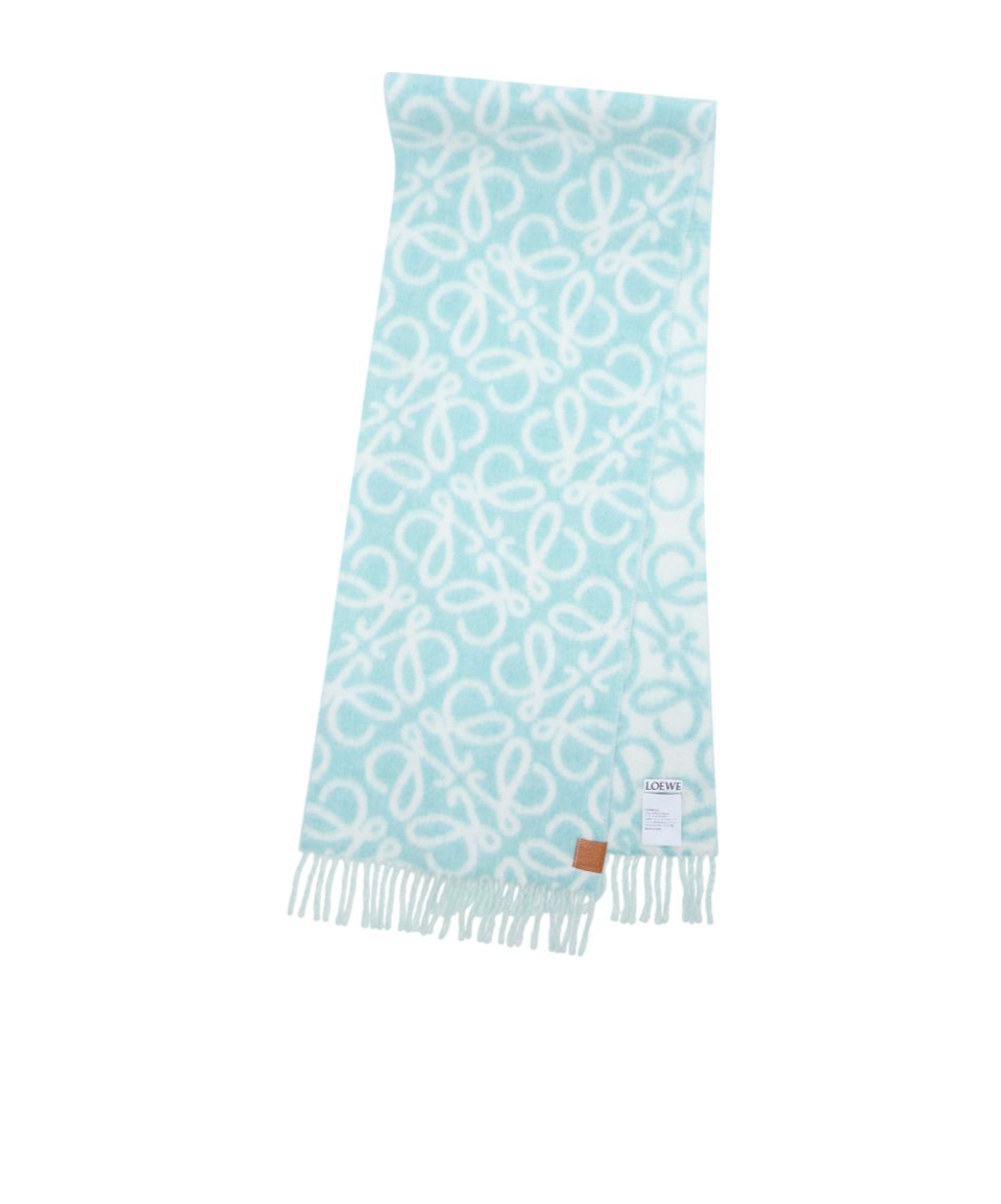 Loewe Fringed Scarf In Blue