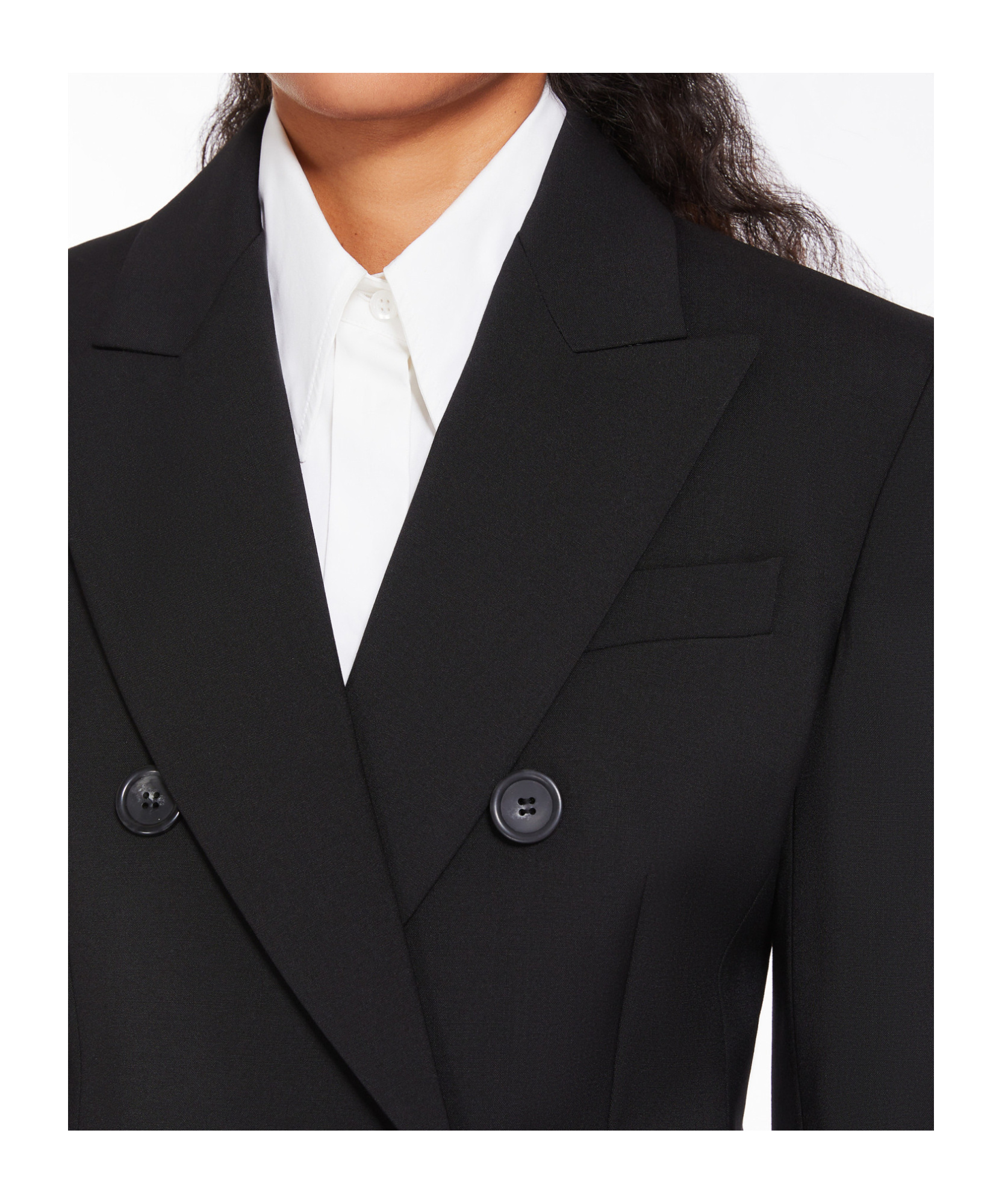 Sportmax Double-breasted Wool Suit In Black
