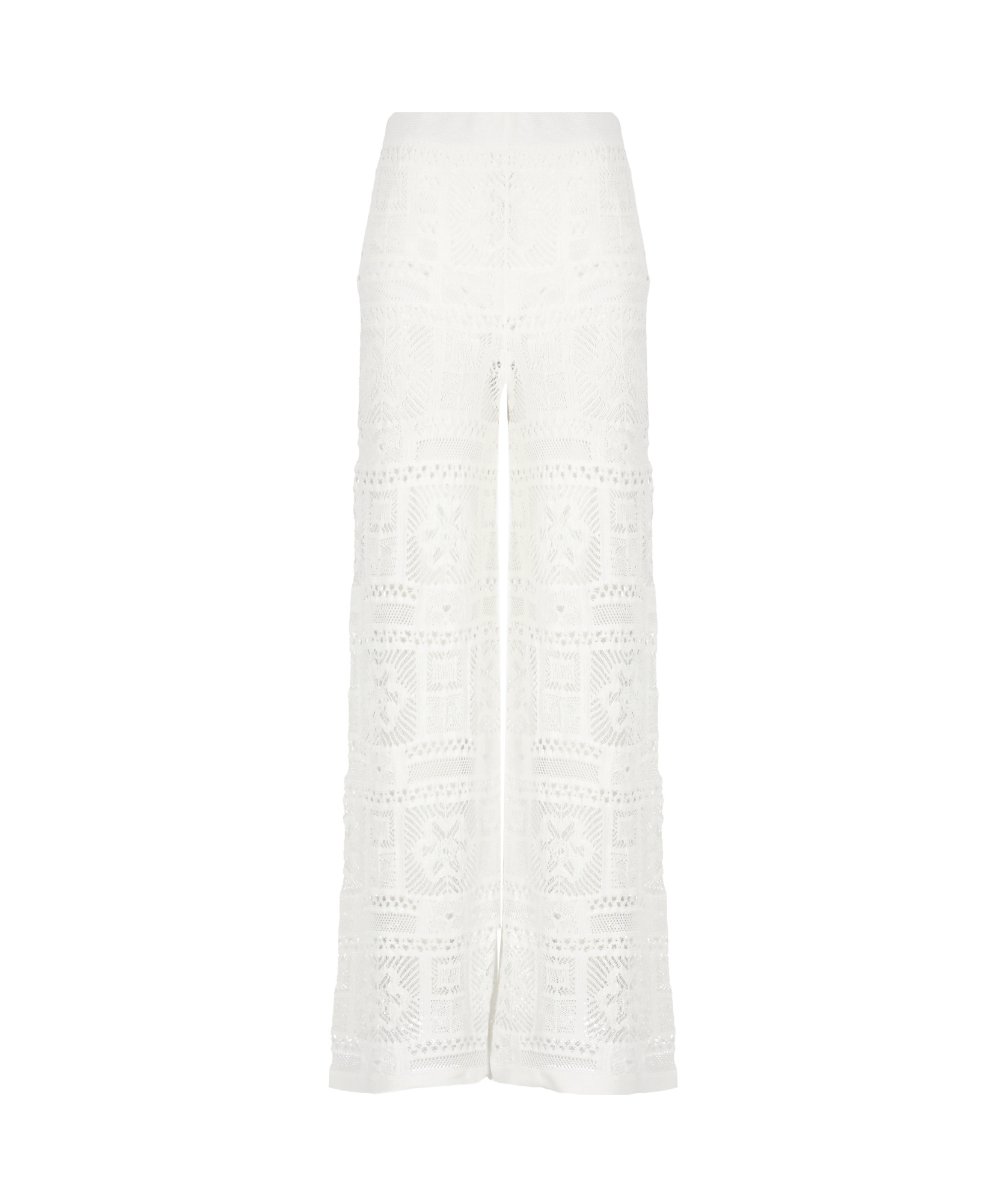 D Exterior D.exterior Crochet Wide Leg Pants In White