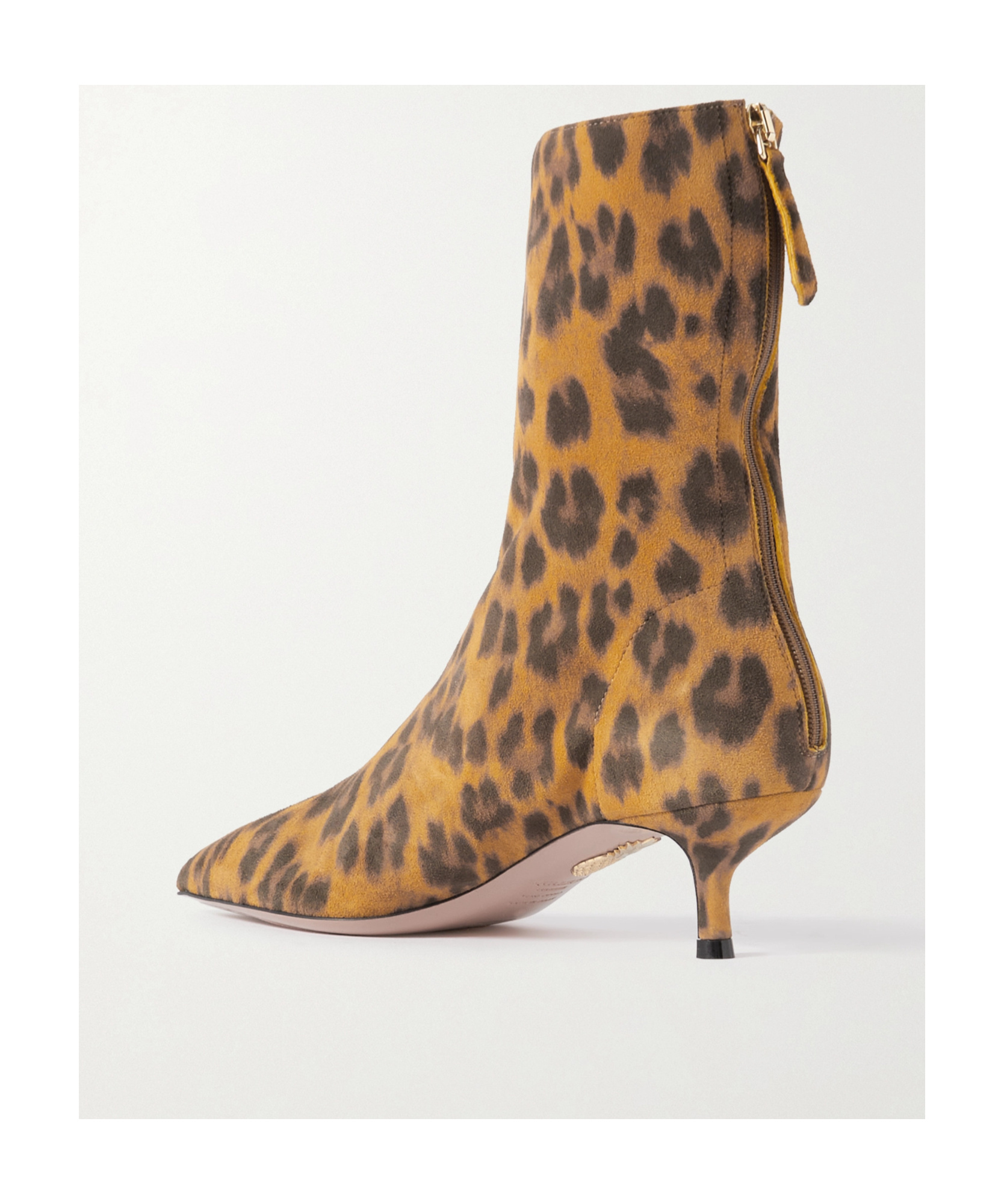 Aquazzura Montmartre 50 Leopard-print Suede Ankle Boots In Brown