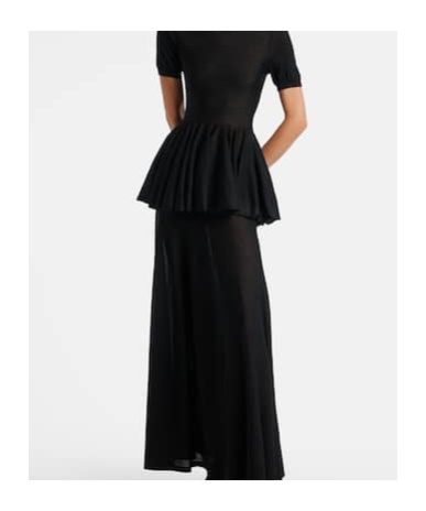 Alaïa Alaia Merino Wool Maxi Skirt In Black