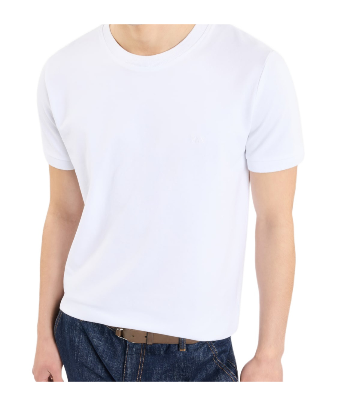 Fay T-shirt In Stretch Piquet In White