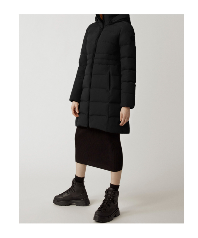 Canada Goose Aurora Hooded Parka Coat In Black