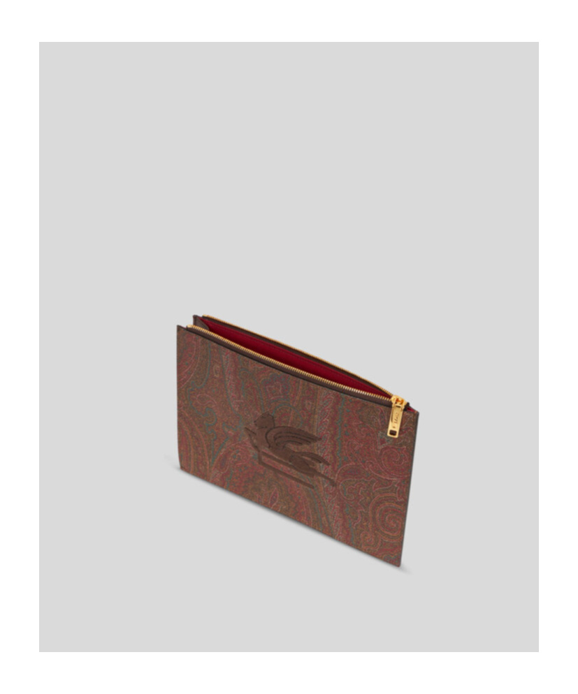 Etro Brown  Red Clutch Bags In Red
