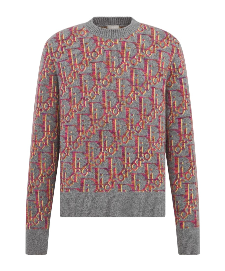 Dior Round Neck Sweater In Gray
