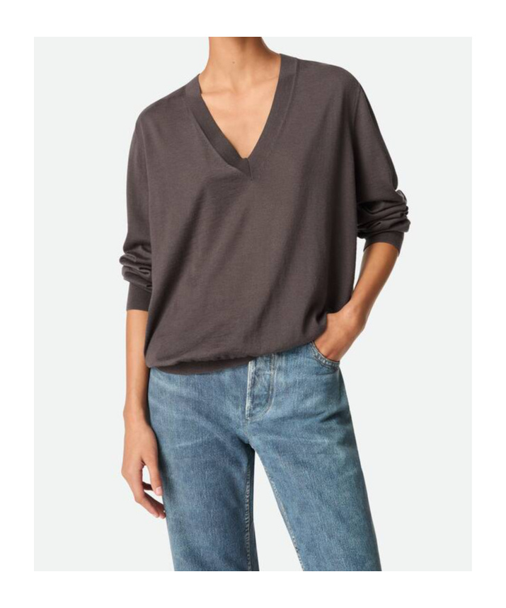 Bottega Veneta V-neck Long-sleeved Sweater In Black