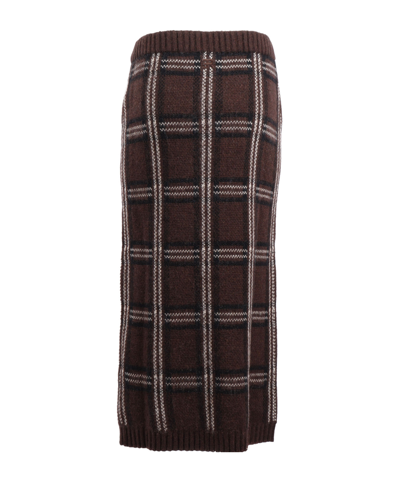 Ermanno Scervino Straight Silhouette Midi Skirt With Subtle Slit In Brown
