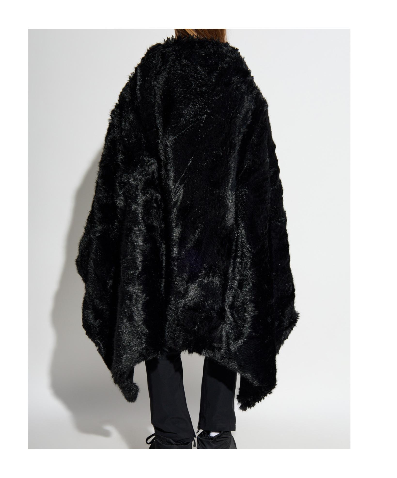 Balenciaga Faux-fur Coat In Black