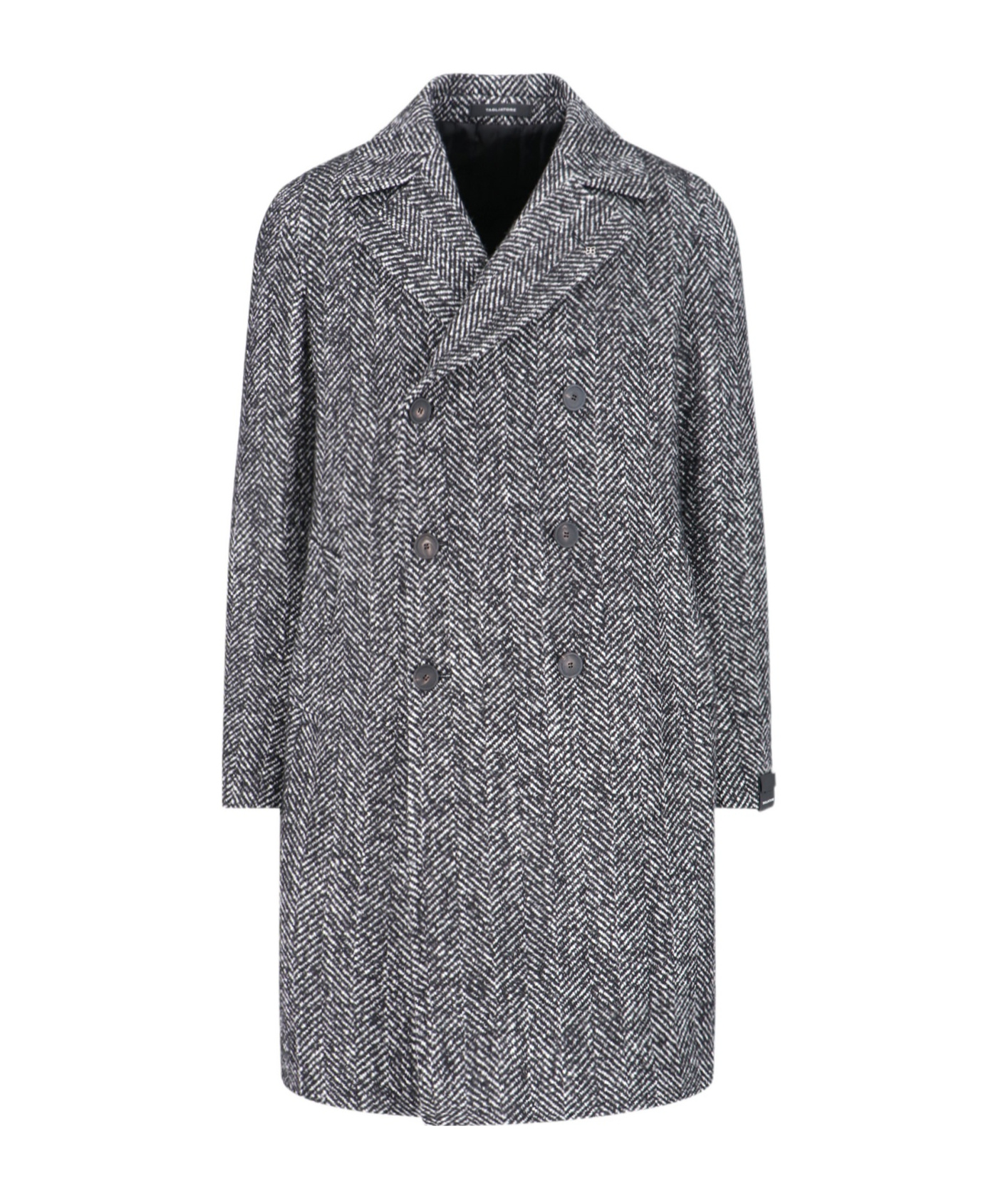 Shop Tagliatore Double-breasted Coat In Gray