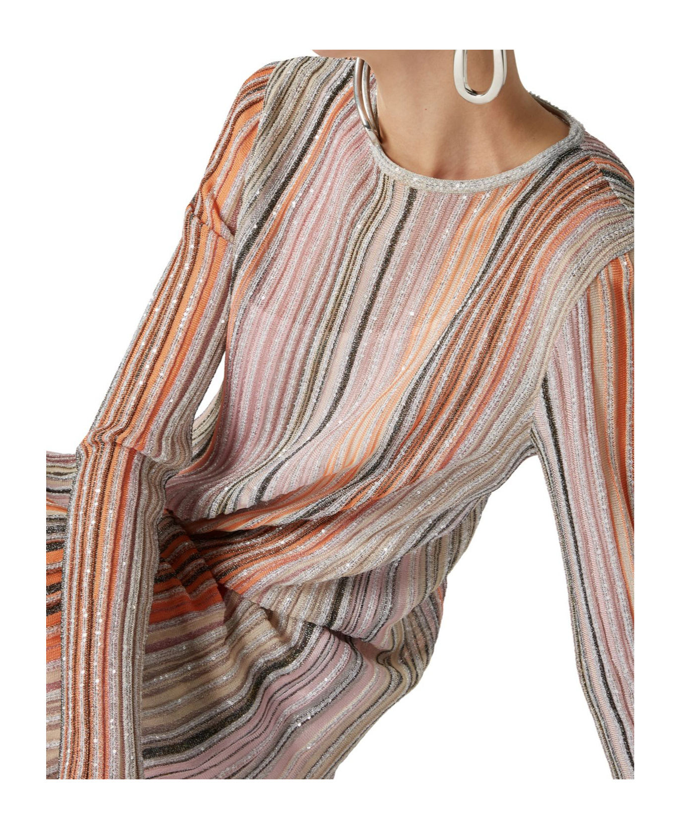 Missoni Sequin-embellished Pleated Dress In White