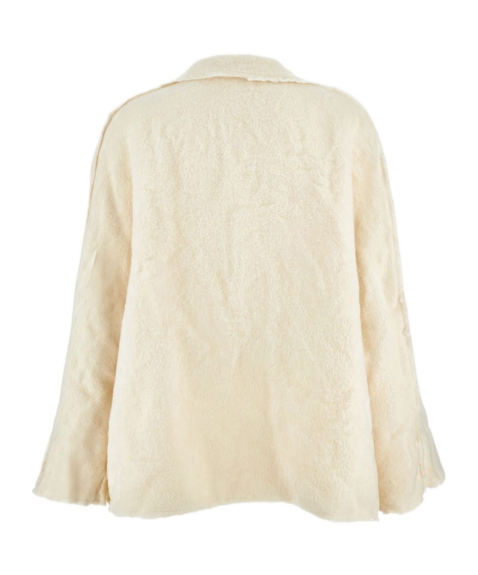 Daniela Gregis Lapel-detail Long-sleeve Jacket In Neutral