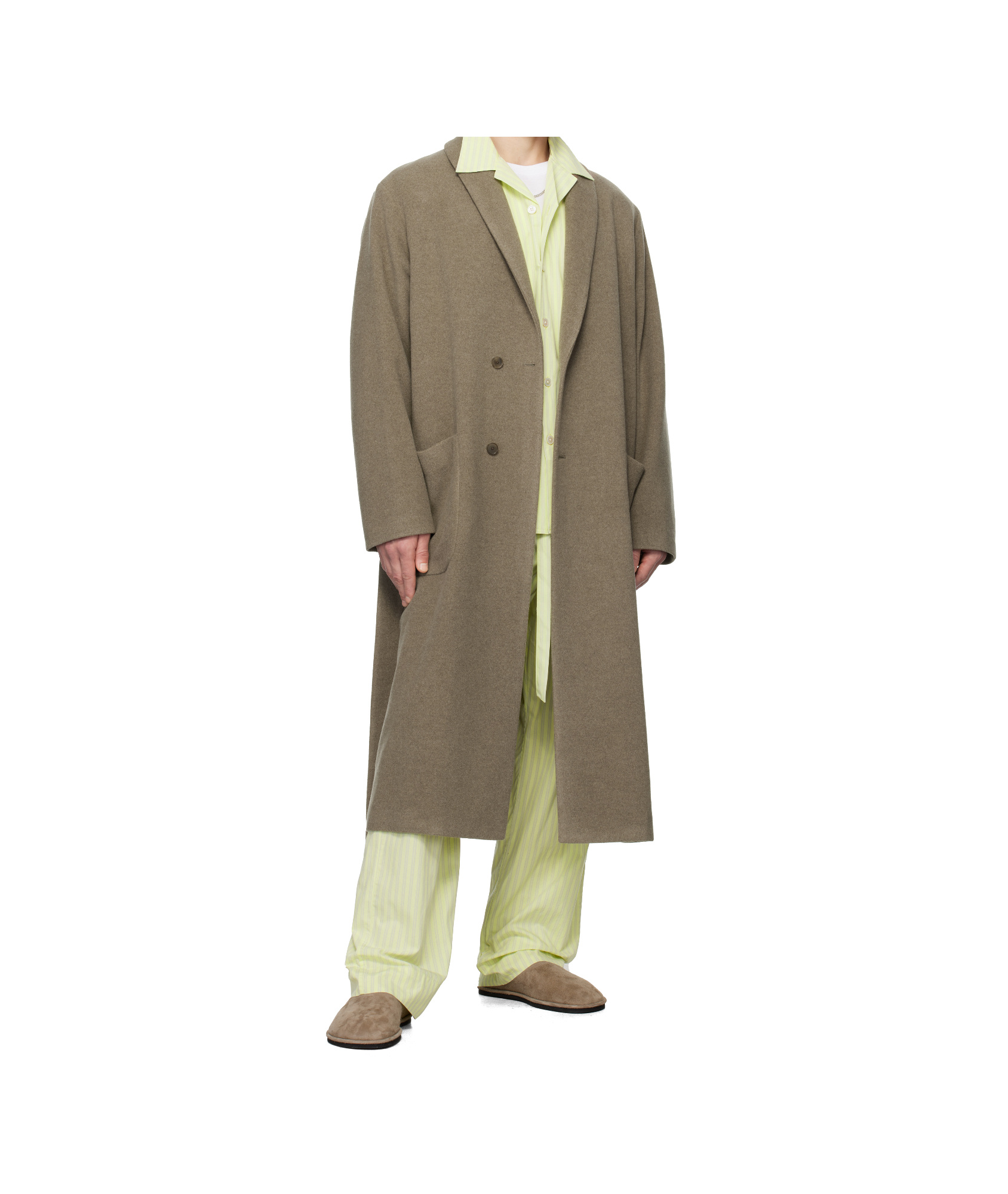 Tekla Ssense Exclusive Taupe Auralee Edition Robe Coat In Gray