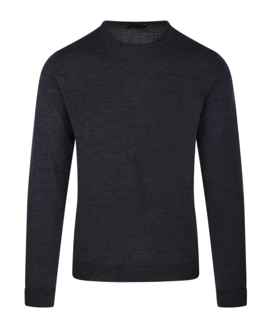 Roberto Collina Ribbed Round Neck Sweater With Long Sleeves In Black