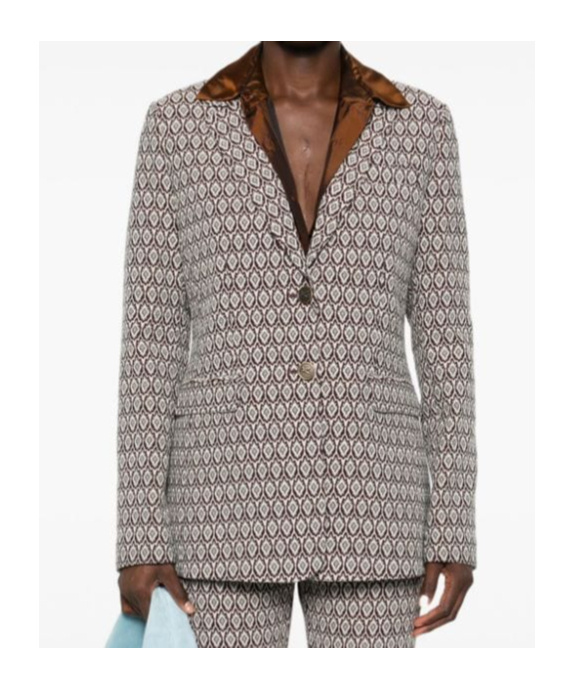 Etro Long-sleeved Suit Coat In Multicolor