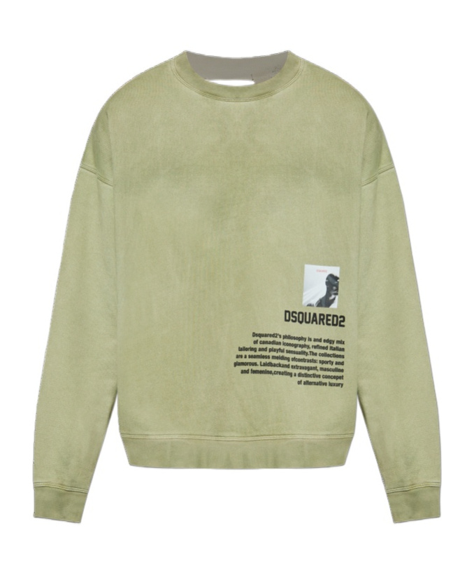 Dsquared2 Graphic-print Crew-neck Sweatshirt In Nude