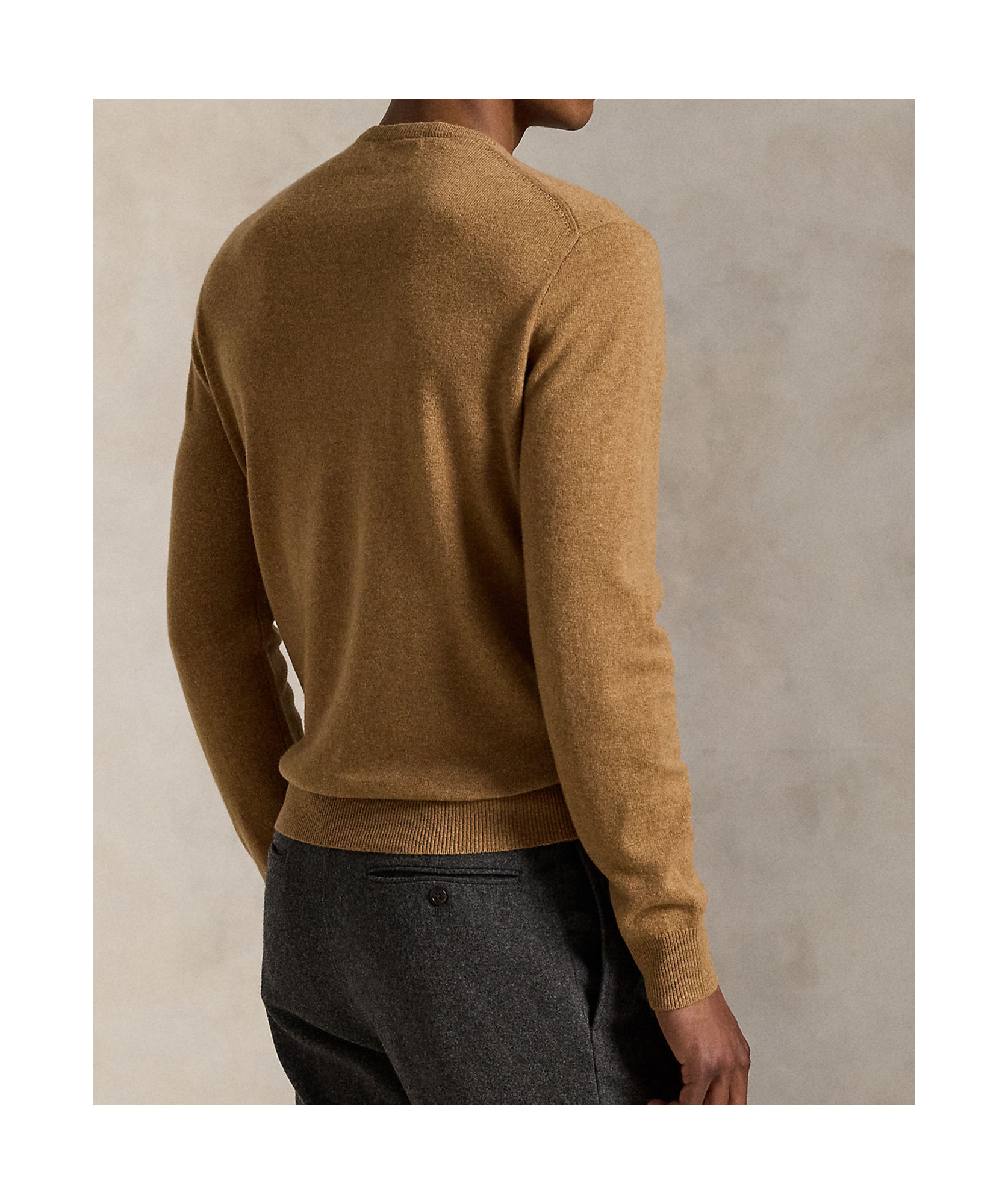 Polo Ralph Lauren Tailored Brown Sweater With Ribbed Cuffs And Sophisticated Logo In Brown