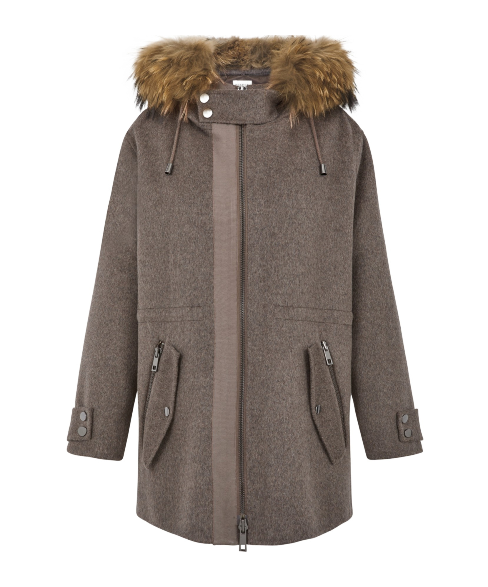 P.a.r.o.s.h Fur-trimmed Coat In Gray