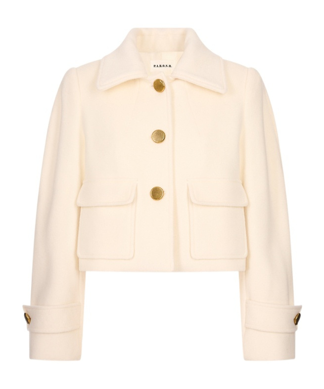 P.a.r.o.s.h Button-front Long-sleeve Casual Jacket In Nude