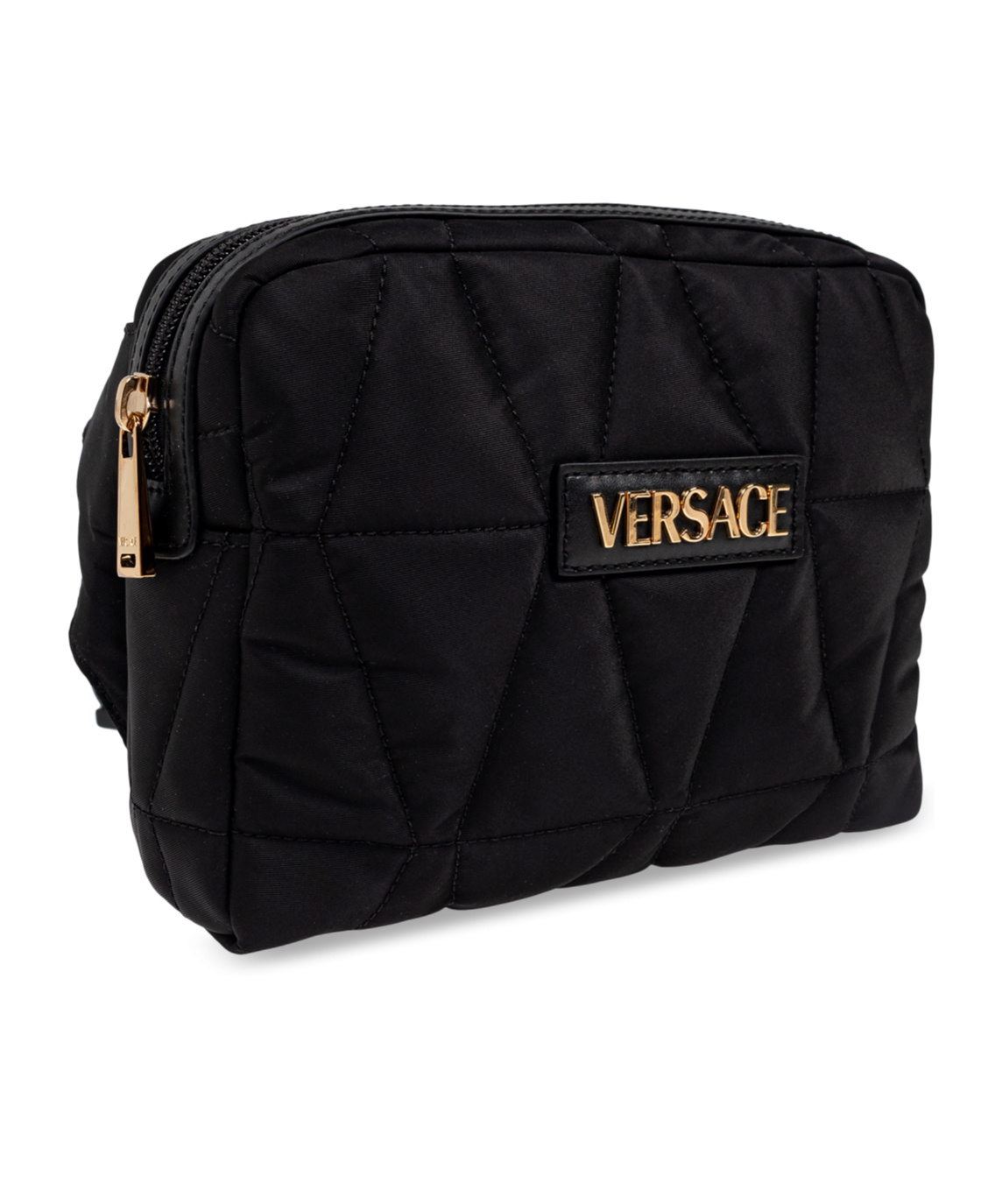 Versace Zippered Shoulder Bag In Black