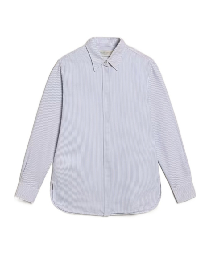 Golden Goose Oxford Striped Shirt In White