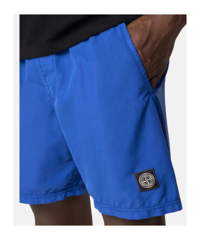 Stone Island Mid-length Swim Trunks In Blue