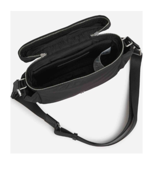 Ami Alexandre Mattiussi Messenger Bag In Padded Nylon Canvas Crossbody Bags Black In Black