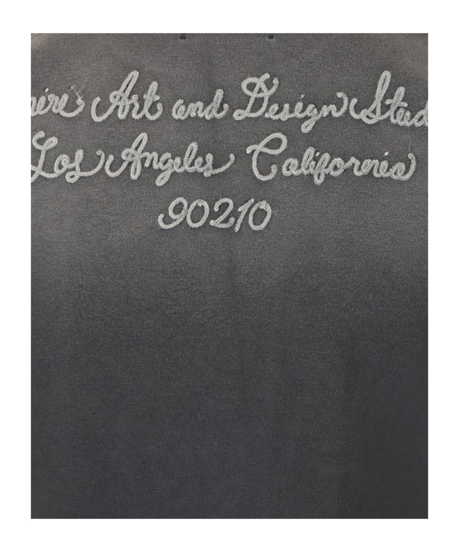 Amiri Black Crewneck T-shirt With Logo Lettering On Front And Rear