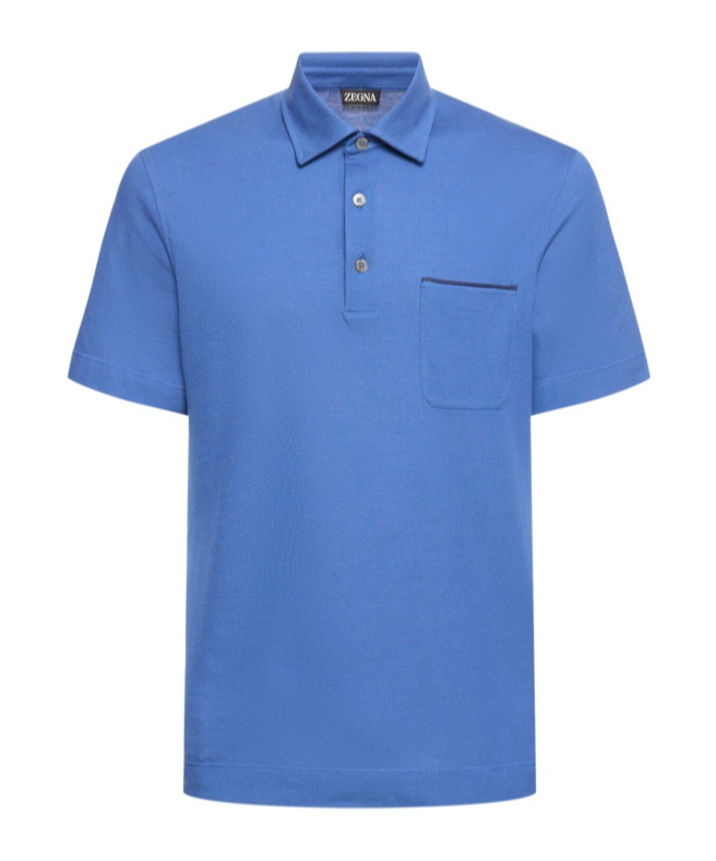 Shop Zegna Polo Shirt With Short Sleeves Of Mesh Cloth
