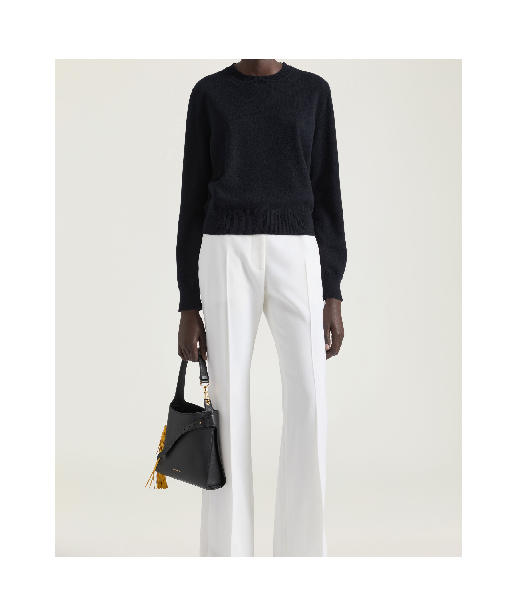 Givenchy Ribbed Crewneck Sweater Long Sleeves In Black