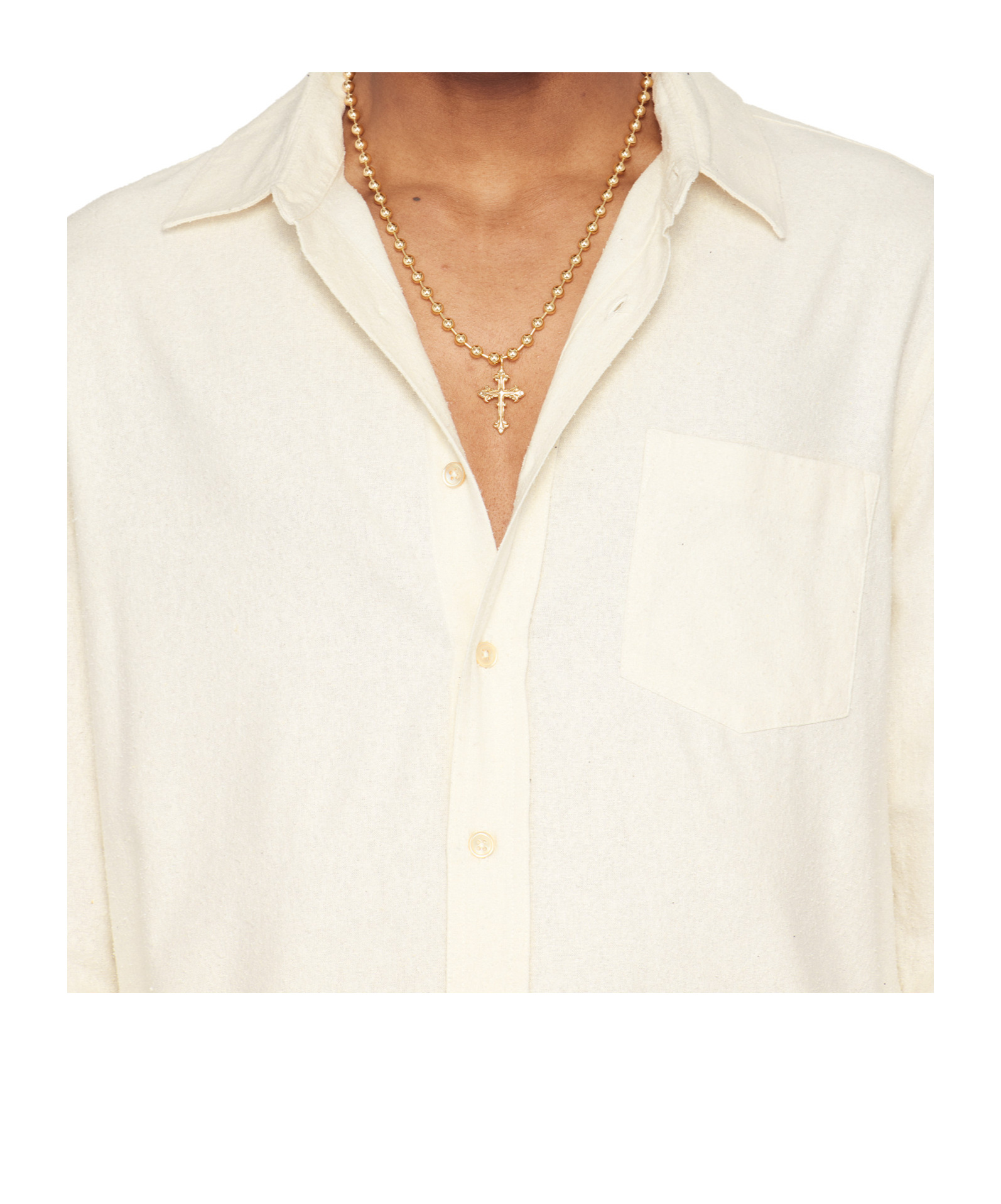 Emanuele Bicocchi Beaded Cross Necklace In Yellow
