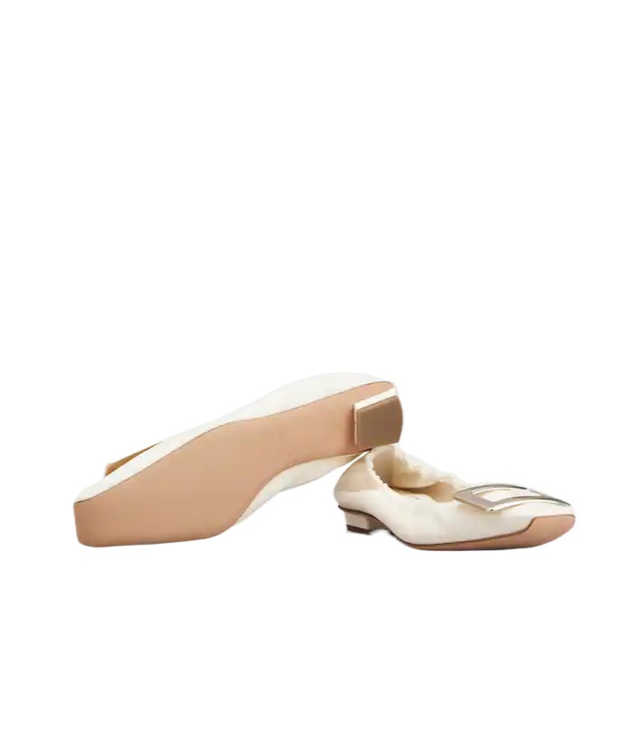 Roger Vivier Belle Vivier Ballet Flats In White
