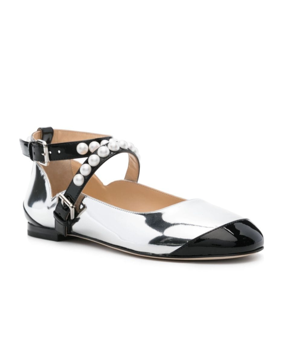 Mach&mach Panelled-design Ballet Flats In White