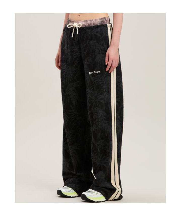 Palm Angels Jacquared Palms Track Pants In Black