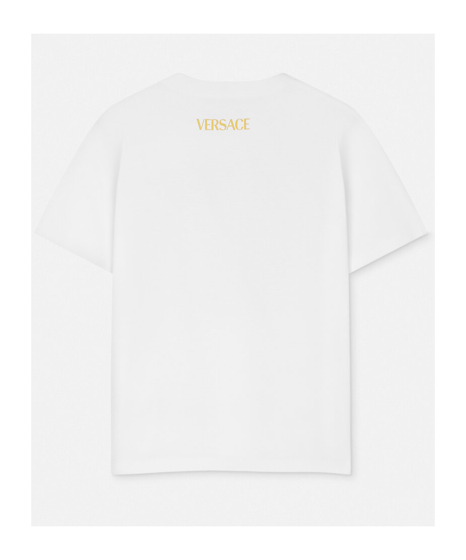 Versace Underwater Baroque Graphic Print Crew Neck T-shirt In White