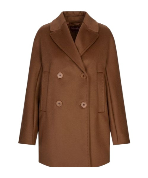 Max Mara Lapel Long-sleeved Coat In Brown