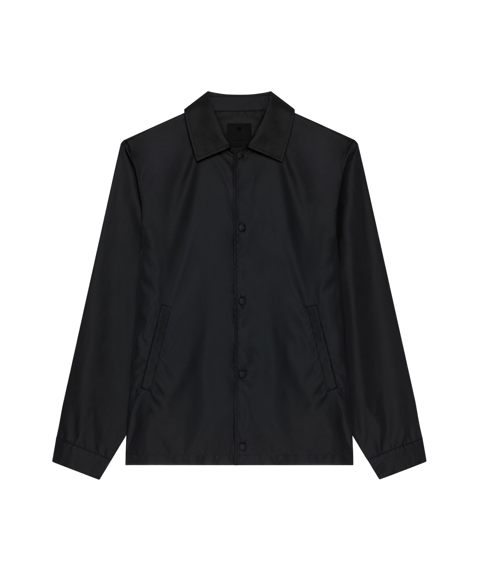 Givenchy Sustainable Black Overshirt With Embroidered Logo In Black