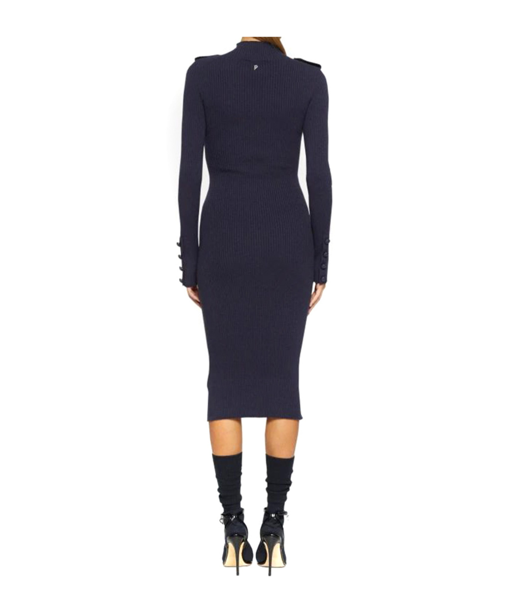 Dondup Ribbed Midi Dress In Blue